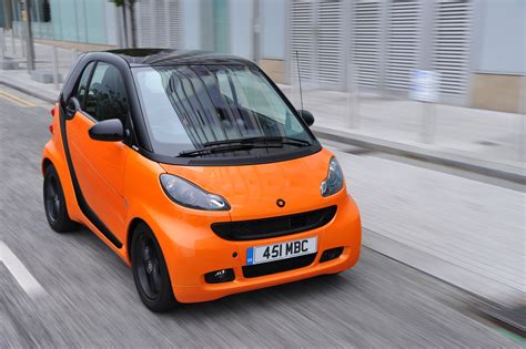 Orange And Blue Smart Car