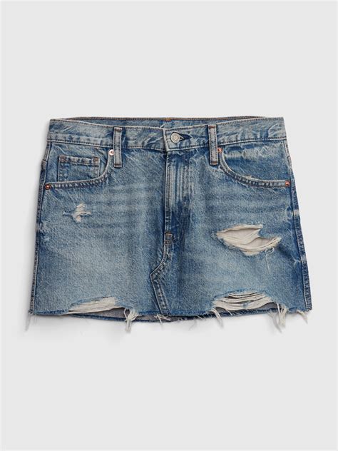 Low Rise Denim Mini Skirt Gap