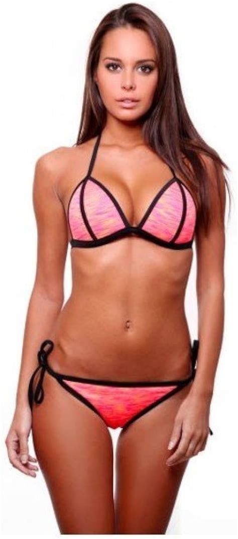 Dag Adom Two Piece Bikini Women S Bikini Coral And Black Pink X