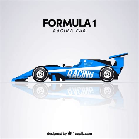 Blue formula 1 racing car | Free Vector