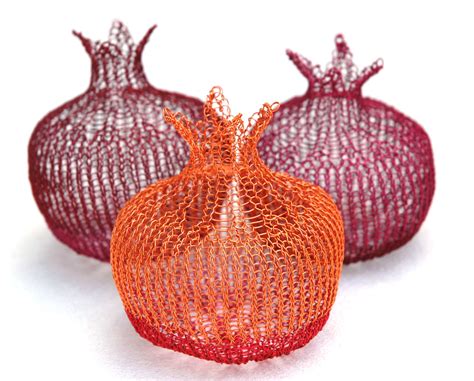 Wire Crochet Pomegranate Made In The Isk Technique Unique Home Decor Piece Fun To Make Domestika