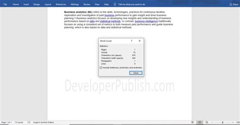 How to Show Word Count in Word? - Developer Publish