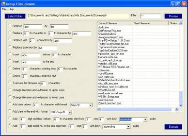 how to rename a group of files