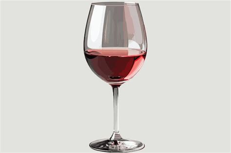 Copo De Vinho Vermelho Isolado Sobre Fundo Branco Vetor Premium