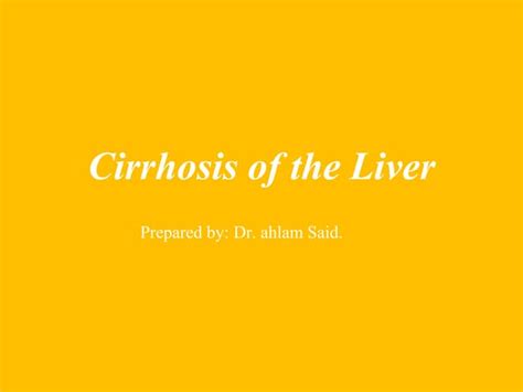 Liver Cirrhosis Ppt