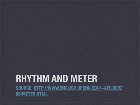 Rhythm and Meter in Poetry