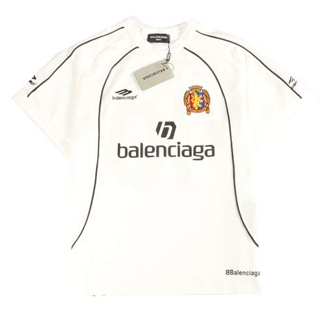 Balenciaga Joint Manchester United Football Embroidered T Shirts White