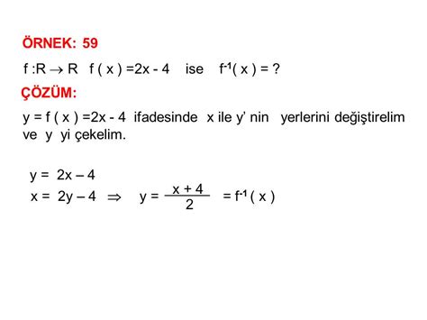 Fonksiyonlar N Tersini Bulma Rnek Z Ml Sorular