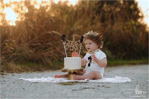 Wild One Outdoor St Birthday Cake Smash Session Kristeenmarie