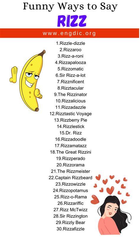 30 Funny Ways to Say Rizz - EngDic