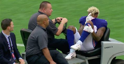 Odell Beckham Jr. carted off the field after suffering gruesome injury ...