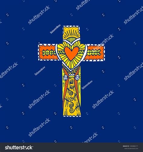 Cross Lord Savior Jesus Christ Handdrawn Stock Vector (Royalty Free ...