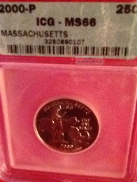 P Massachusetts State Quarter Ms Icg Certified