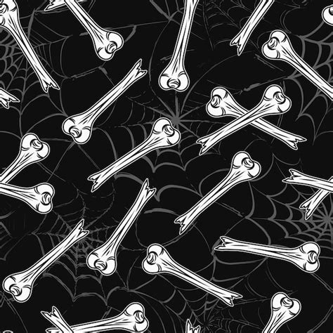 Premium Vector Halloween Pattern With Broken Bones