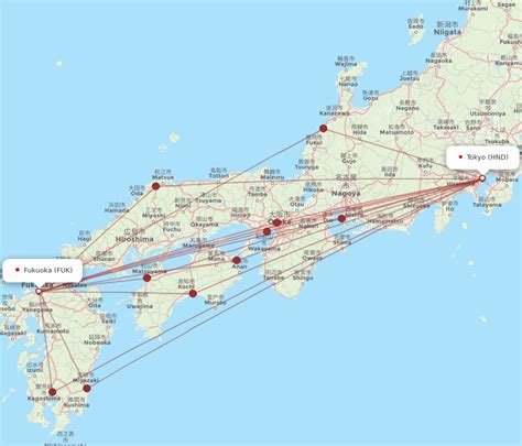 All Flight Routes From Tokyo To Fukuoka Hnd To Fuk Flight Routes