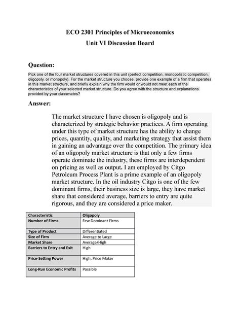 Unit Vi Discussion Eco Principles Of Microeconomics Unit Vi