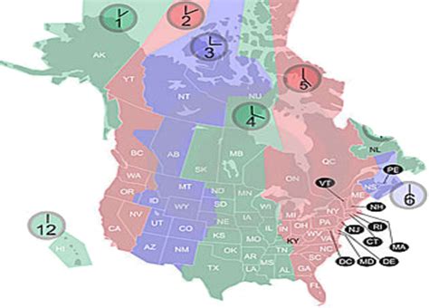 North America Map Time Zones