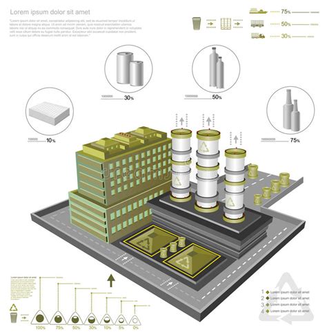 Riciclaggio Dell Icona Della Fabbrica Su Fondo Bianco Illustrazione