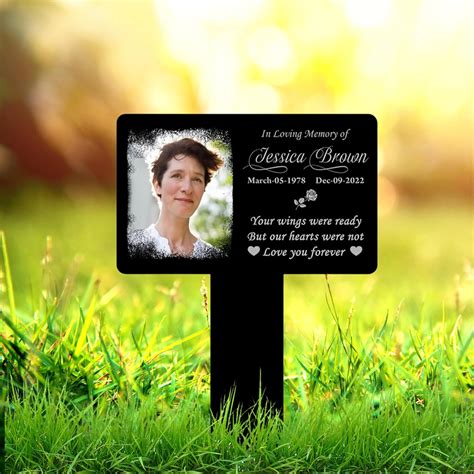 Amazon.com : Personalized Photo Grave Marker - Custom Temporary Grave Marker With Photo Plaque