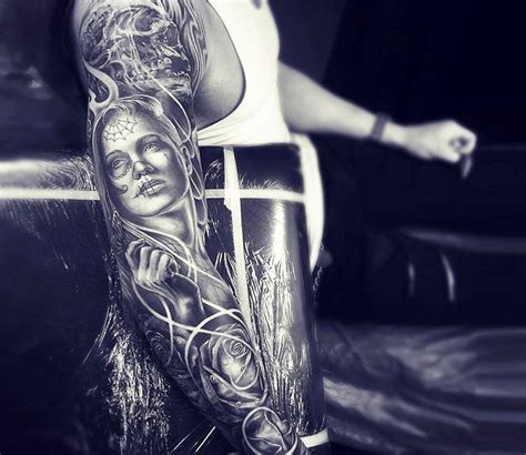 Black And Grey Sleeve Tattoo By Rob Richardson Post 13740