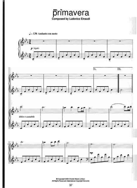 Ludovico Einaudi Primavera Sheet Music By Nicholas Yiu Issuu