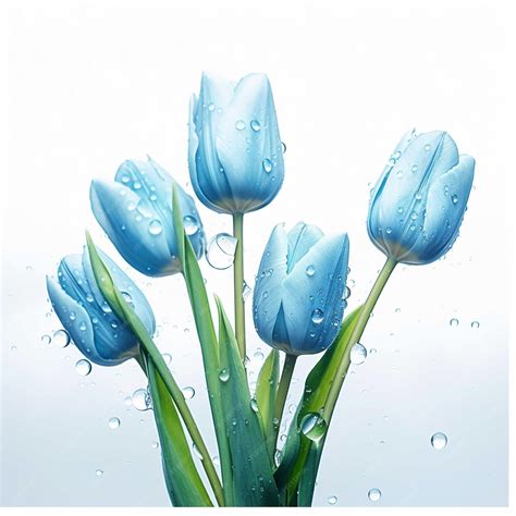 Premium Photo | Beautiful blue tulips on a blue background with bokeh