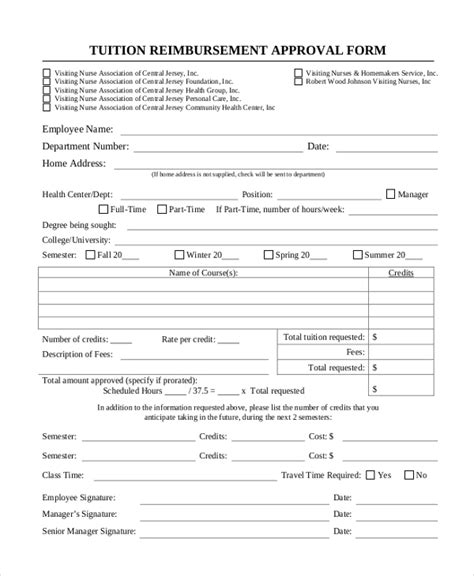 FREE 10 Sample Tuition Reimbursement Forms In PDF Word Excel