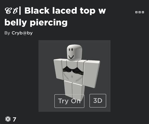 Roblox Lace Top Black Lace Tops Belly Piercing Roblox