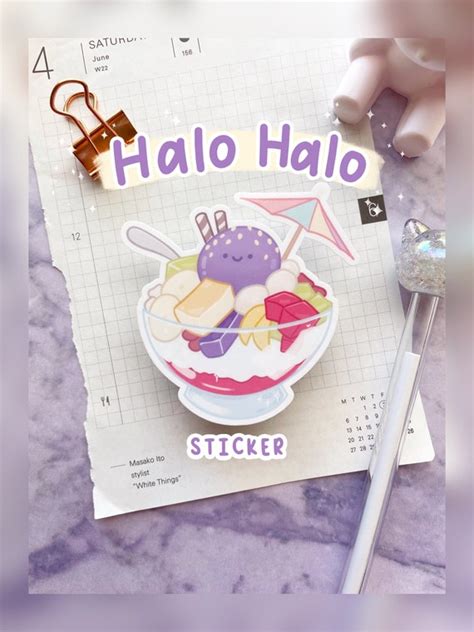 Halo Halo Ice Cream Sticker Weatherproof Matteglossy Cute Etsy