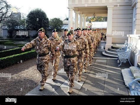 Soldiers From The 4th Battalion The Mercian Regiment Arrive At