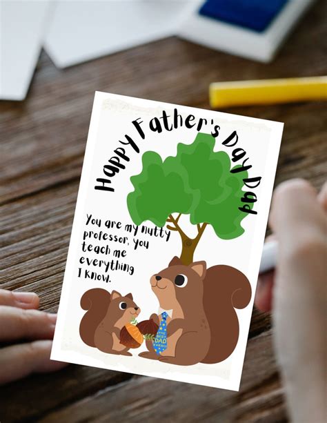 Printable Fathers Day Card Etsy