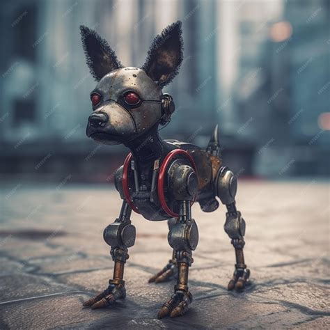 Premium AI Image | A robot dog with a robot face.