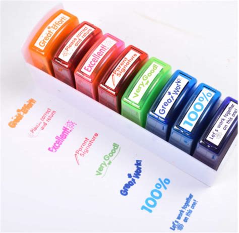 Pcs Teacher Stamp Set For Grading Classroom Stamp Self Etsy