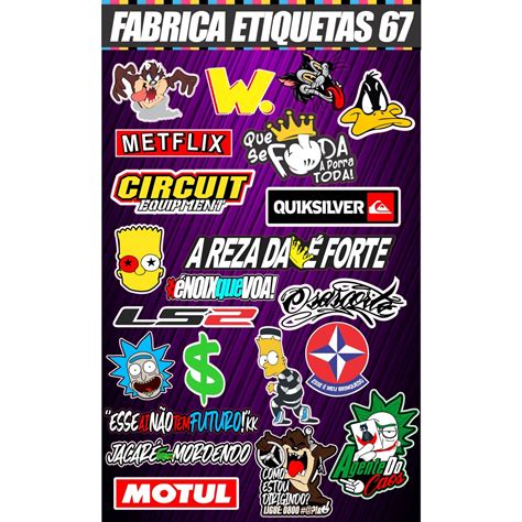 Cartela Adesivos Tuning Individual Stickers Moto Carro Bike MODELO 5