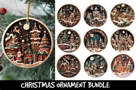 Christmas Wood Art Ornament Bundle Graphic By Pnkart Creative Fabrica