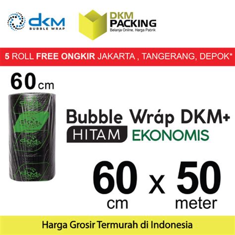 Jual Plastik Bubble Wrap Hitam EKONOMIS 60cm X 50m DKM PLUS Bubblewrap