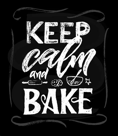 Keep Calm And Bake Motivational Quote Baking Accessories On Black