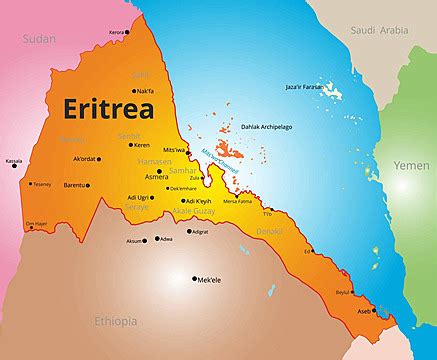 Map Of Eritrea Outline Country Eritrea Vector Outline Country