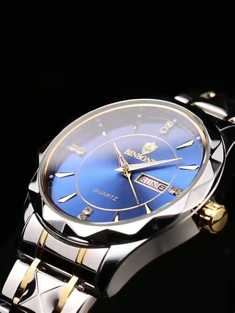 Binbond Business Gold Watch For Men Luxury Original Waterproof