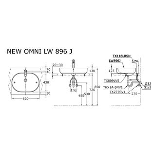 Jual WASTAFEL TOTO LW896J BODY ONLY LW 896 J WASTAFEL MEJA