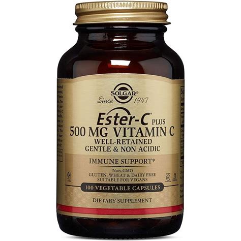 Solgar Ester C Plus 500 Mg Vitamin C 100 Vegetable Capsules