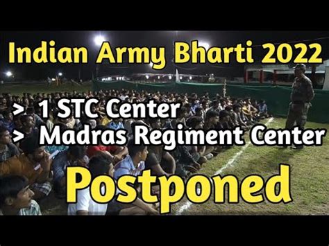 Madras Regiment Center Stc Center Jabalpur Postponed Indian Army