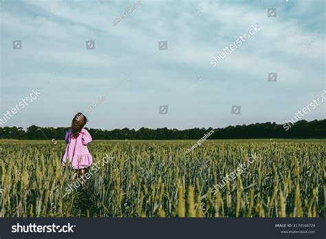 Little Girl Walking Green Field Wheat Stock Photo 2170168729 Shutterstock