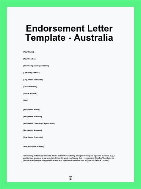 letter  endorsement template  letter templates  word