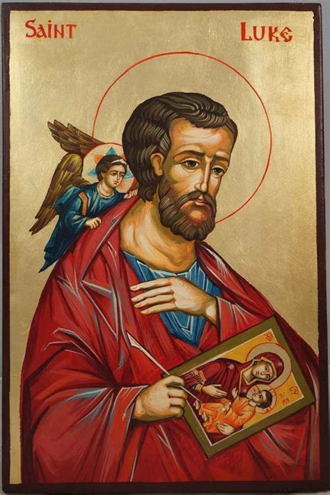 Apostle Luke The Iconographer Hand Painted Byzantine Icon Icone