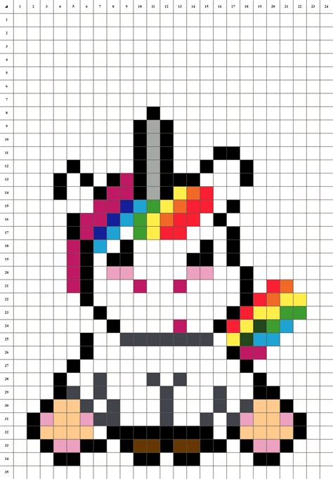 Pixel Art Facile Licorne Pixel Art Kawaii Licorne Pour Continuer Porn