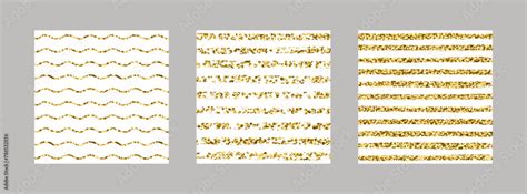 Set Of Luxury Seamless Patterns With Gold Sparkles Collection Of