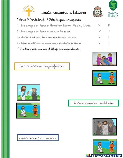 Ejercicio Interactivo De Jes S Resucita A L Zaro Milagros De Jes S