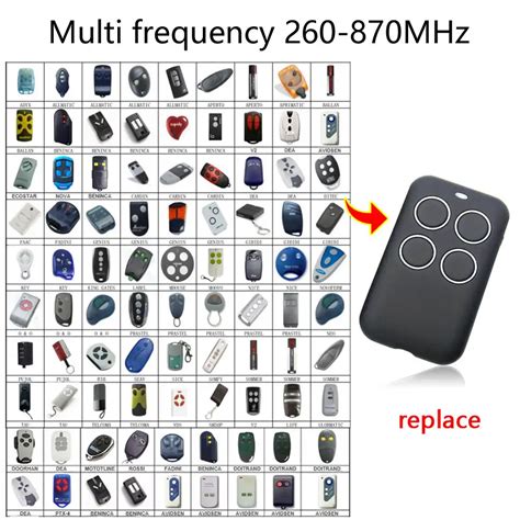 Universal Rf Fixed Multi Code Remote Multi Frequency 433mhz 868mhz 260