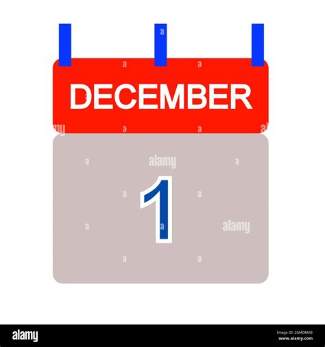 Calendar Tab With December 1st Illustration Stock Photo Alamy